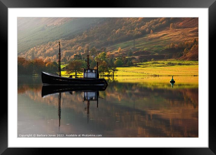 Loch Lochy Reflections The Great Glen Scotland. Framed Mounted Print by Barbara Jones