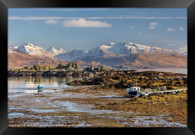 Isle of Skye Sound of Sleat Knoydart View Scotland Framed Print by Barbara Jones