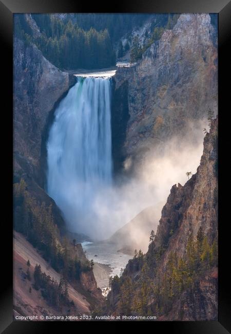 Lower Falls Grand Canyon of Yellowstone USA. Framed Print by Barbara Jones