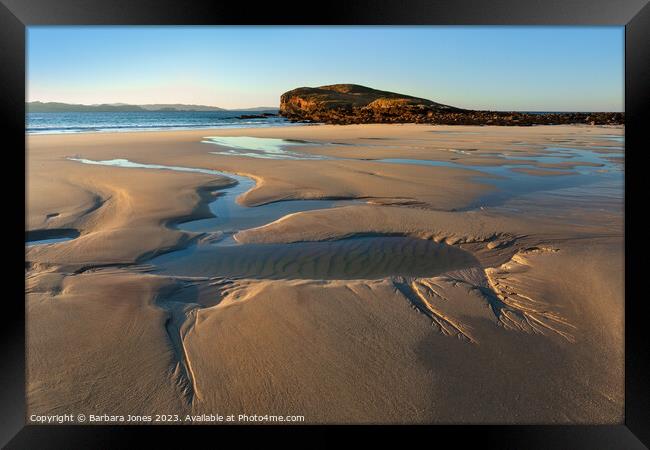 Oldshoremore Beach Sand and Sun NC500 Scotland. Framed Print by Barbara Jones