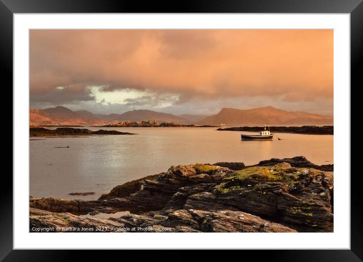 Winter Sunset Isle of Skye, Scotland. Framed Mounted Print by Barbara Jones