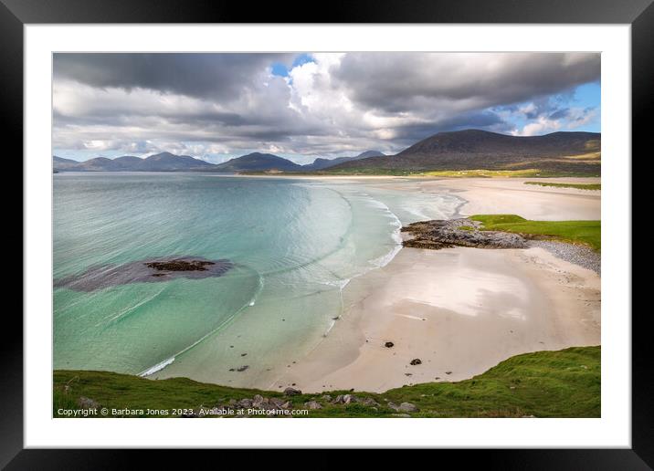 Luskentyre Beach View Isle of Harris Scotland Framed Mounted Print by Barbara Jones