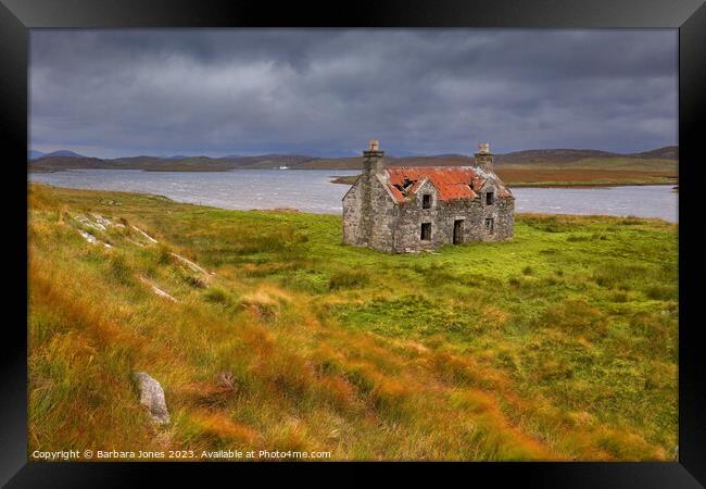 Callanish Derelict Cottage Ruin  Isle of Lewis Sco Framed Print by Barbara Jones