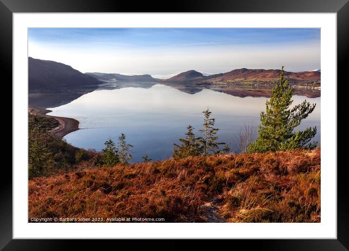 Loch Carron Tranquil View Wester Ross, Scotland. Framed Mounted Print by Barbara Jones
