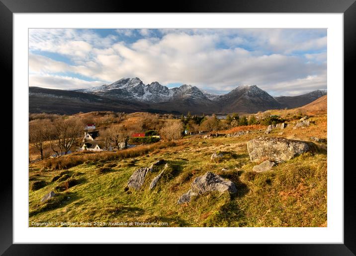 Torrin and Blaven Winter Scene Isle of Skye   Framed Mounted Print by Barbara Jones