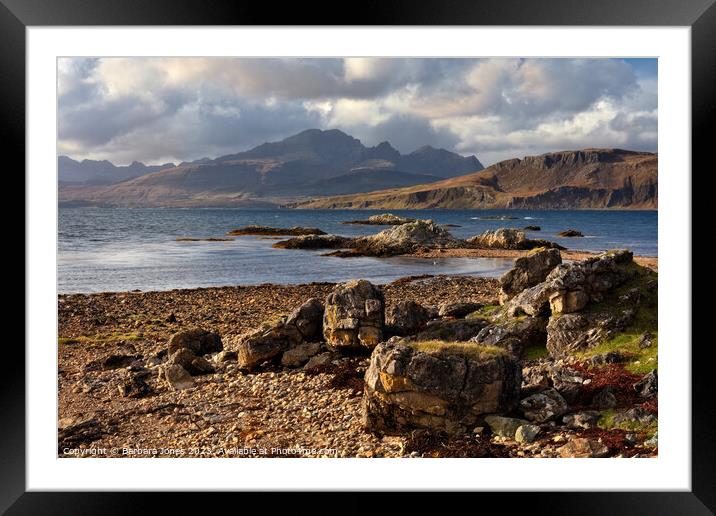 Ord Beach Cuillin View Isle of Skye Scotland. Framed Mounted Print by Barbara Jones