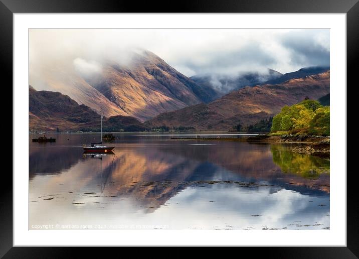 Loch Duich Misty Vignette, Kintail Scotland. Framed Mounted Print by Barbara Jones