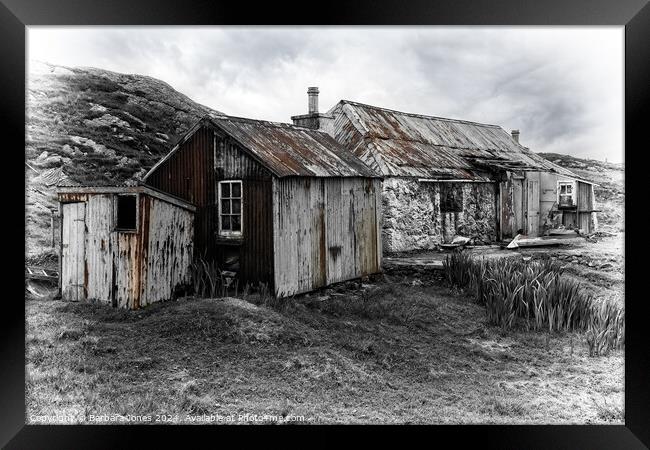 Home No More, Cottage Ruin Isle of Harris Scotland Framed Print by Barbara Jones