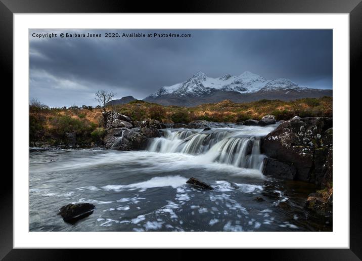 Sligachan Waterfalls Isle of Skye. Framed Mounted Print by Barbara Jones