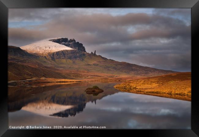 Old Man of Storr Reflection Isle of Skye Scotland Framed Print by Barbara Jones