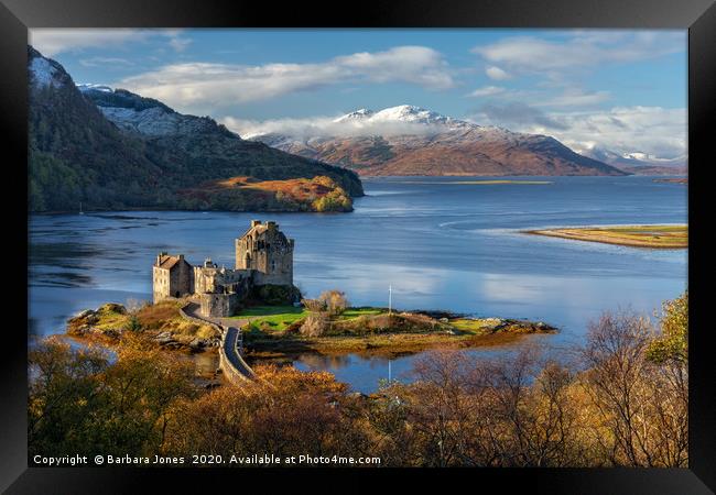  Eilean Donan Castle and Skye Late Autumn Scotland Framed Print by Barbara Jones