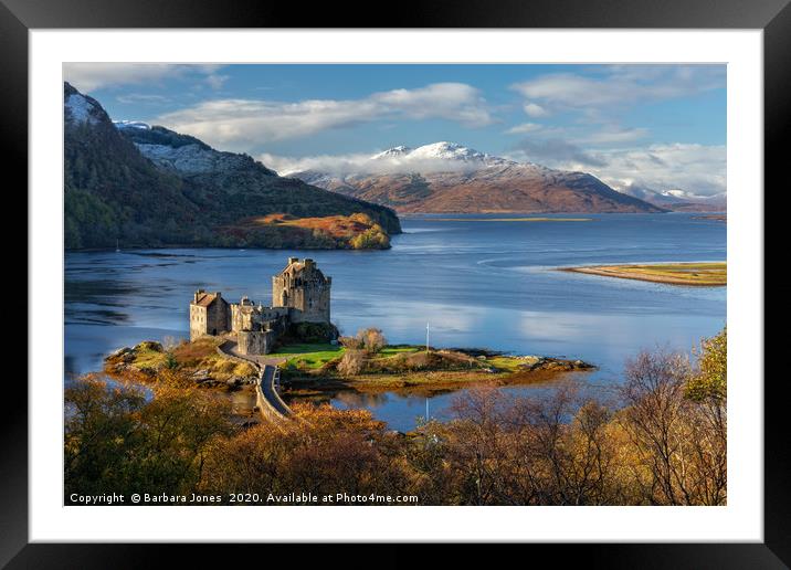  Eilean Donan Castle and Skye Late Autumn Scotland Framed Mounted Print by Barbara Jones