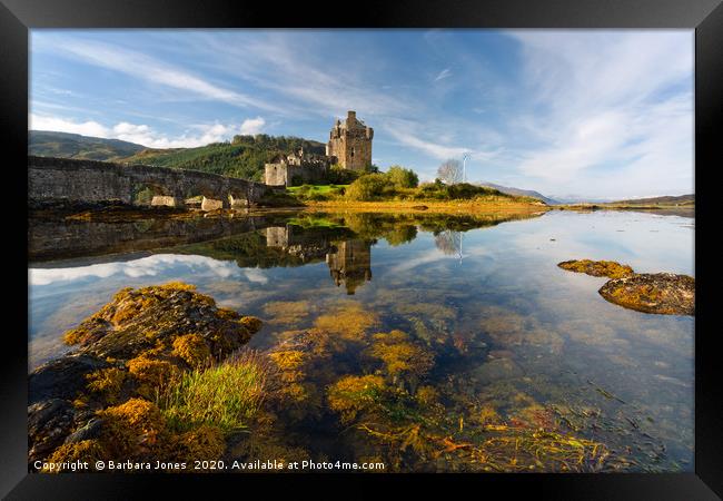 Eilean Donan Castle Summer Reflections Scotland Framed Print by Barbara Jones
