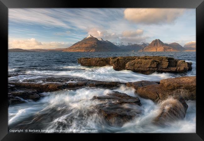 Cuillin Sunset at Elgol Isle of Skye Framed Print by Barbara Jones