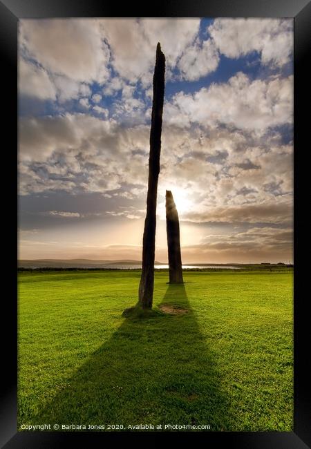 Mystical Standing Stones of Stenness, Orkney. Framed Print by Barbara Jones