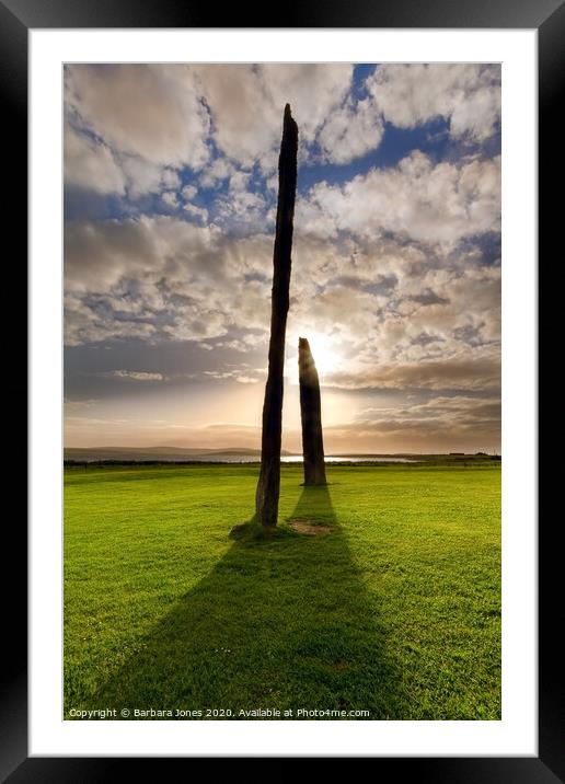 Mystical Standing Stones of Stenness, Orkney. Framed Mounted Print by Barbara Jones