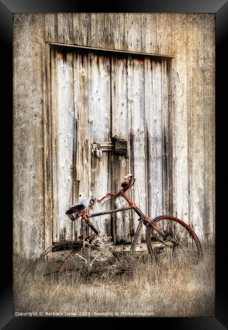 Glen Etive Shed and Bike Scotland Framed Print by Barbara Jones