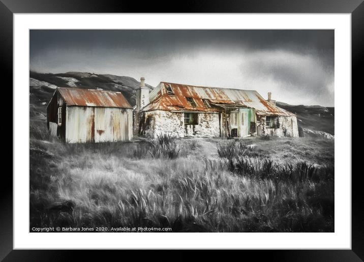 Cottage Ruin Isle of Harris Scotland Framed Mounted Print by Barbara Jones