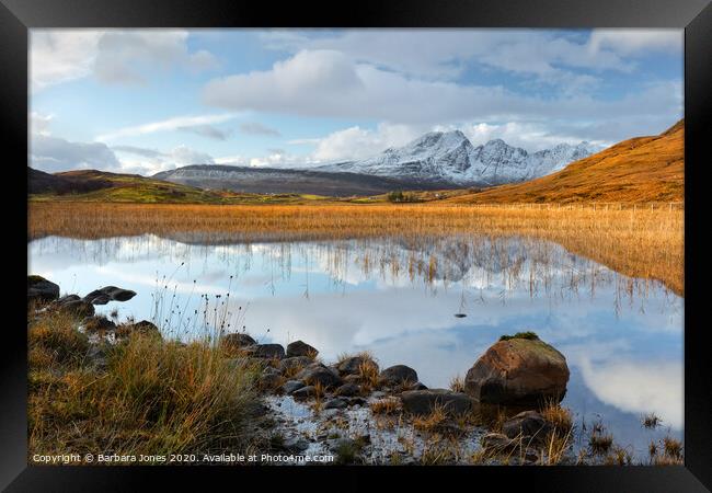 Blaven Isle of Skye in Winter Scotland Framed Print by Barbara Jones