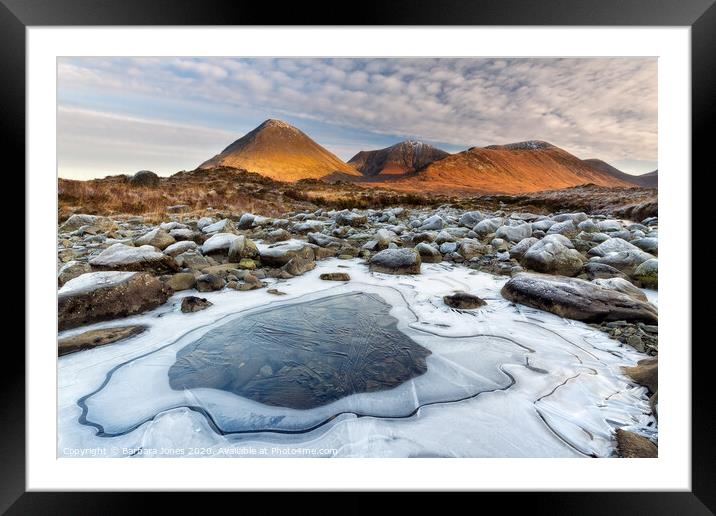 Red Cuillin in Winter Isle of Skye Scotland Framed Mounted Print by Barbara Jones