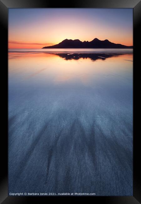 The Afterglow Laig Beach Isle of Eigg Scotland Framed Print by Barbara Jones