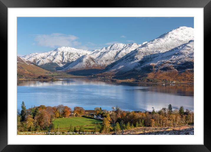 Loch Duich and Kintail from Mam Ratagan Scotland Framed Mounted Print by Barbara Jones