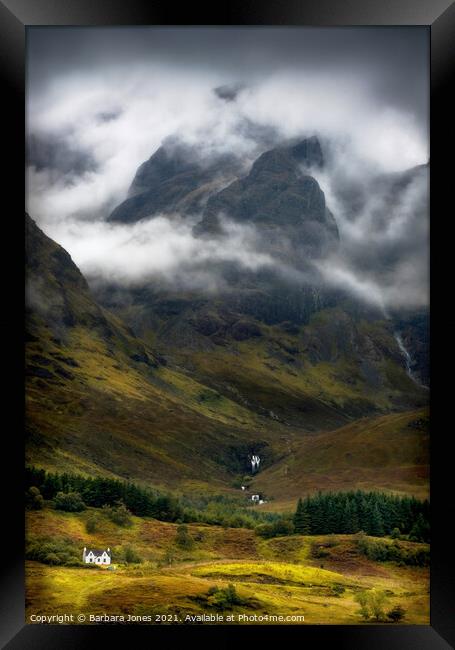 Blaven in a Malevolent Mood Isle of Skye  Framed Print by Barbara Jones