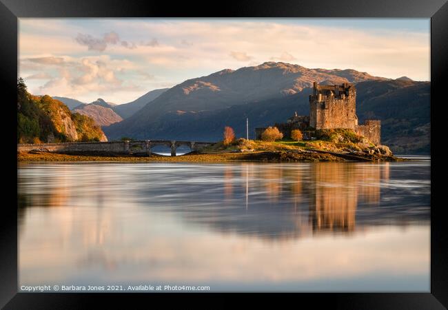 Loch Duich Eilean Donan Castle Reflection Scotland Framed Print by Barbara Jones