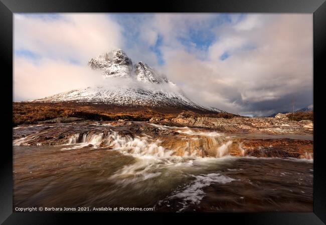  Buachaille Etive Mor in Winter Glen Coe  Framed Print by Barbara Jones