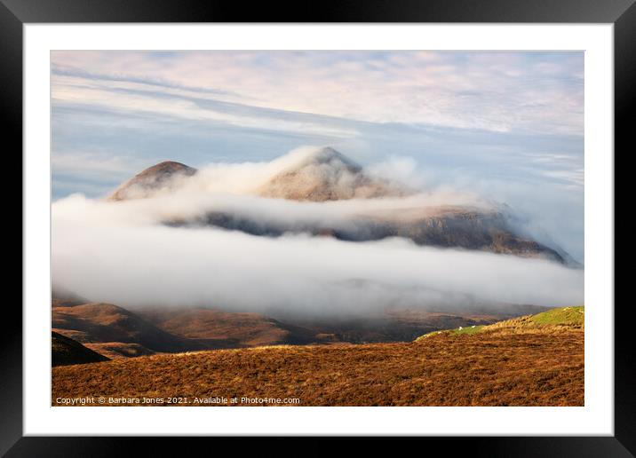 Cul Mor Autumn Mists Assynt Scotland Framed Mounted Print by Barbara Jones