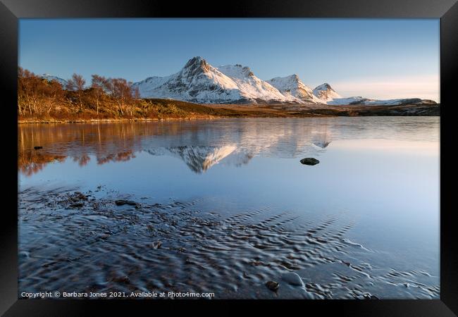 Majestic Winter Landscape Ben Loyal and Lochan Hak Framed Print by Barbara Jones