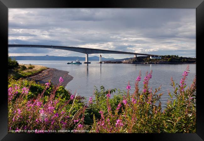 Skye Bridge in Summer from Kyleakin Scotland Framed Print by Barbara Jones