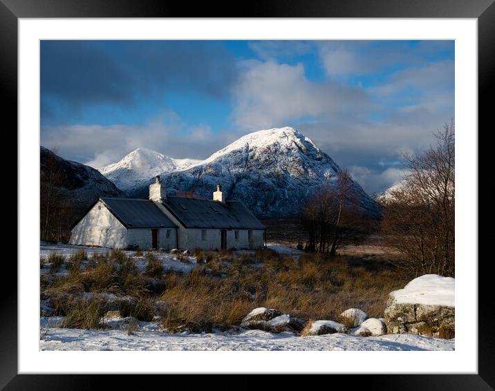 Black Rock Cottage and Buachaille Etive Mòr Framed Mounted Print by Emma Dickson