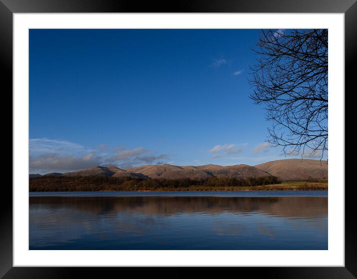 View of the Ochil Hills from Gartmorn Dam  Framed Mounted Print by Emma Dickson