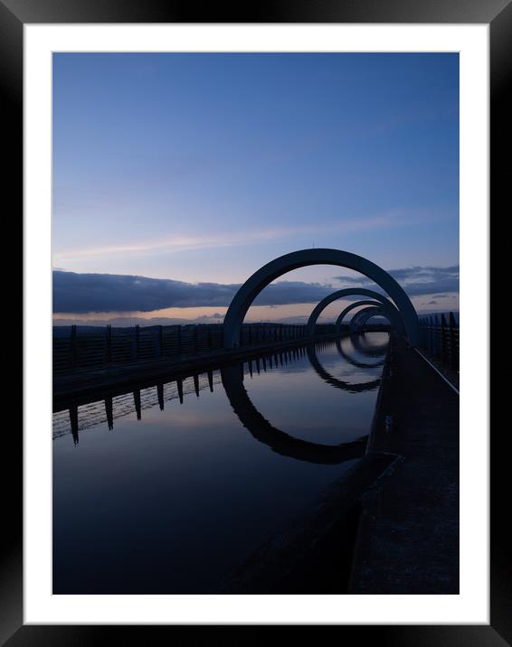 The Falkirk Wheel At Sunset Framed Mounted Print by Emma Dickson