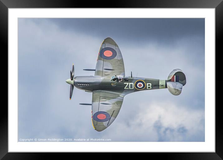 Spitfire Mk IX MH434 Framed Mounted Print by Simon Pocklington