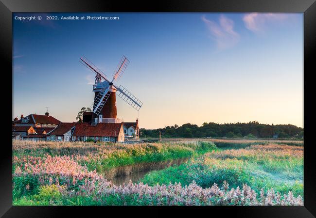 Cley Windmill in North Norfolk, UK at sunset Framed Print by Richard O'Donoghue