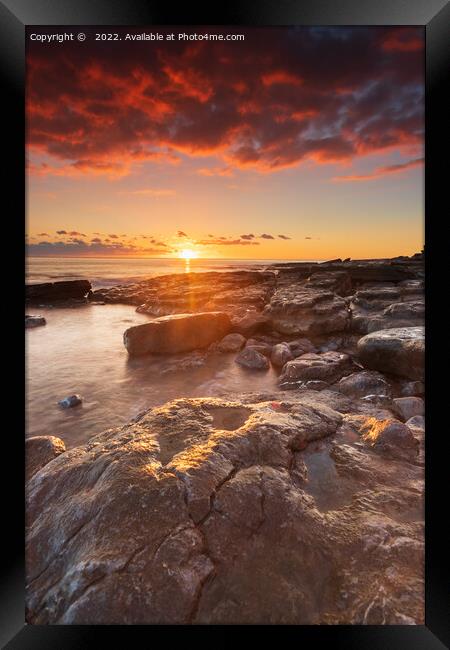 Sunset at Ogmore by sea in South Wales UK Framed Print by Richard O'Donoghue