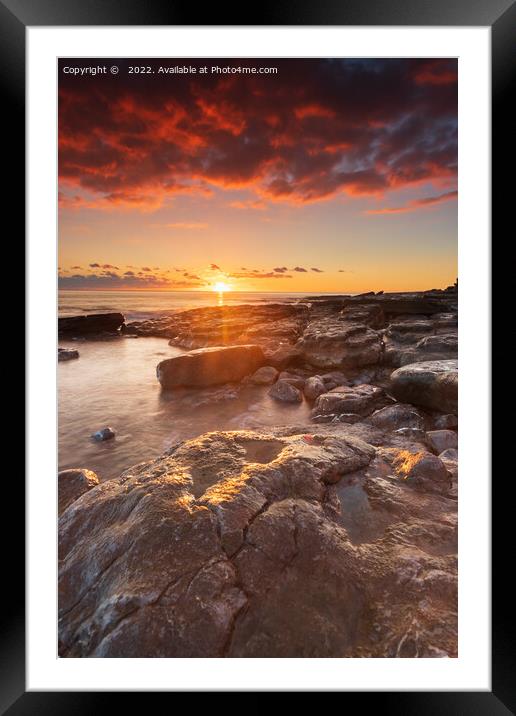 Sunset at Ogmore by sea in South Wales UK Framed Mounted Print by Richard O'Donoghue
