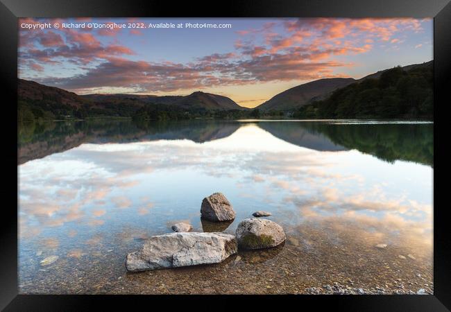 Sunrise at Grasmere in the Lake District, UK Framed Print by Richard O'Donoghue