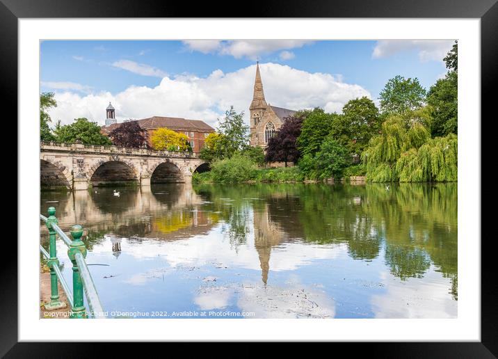English Bridge on the River Severn in Shropshire, UK Framed Mounted Print by Richard O'Donoghue