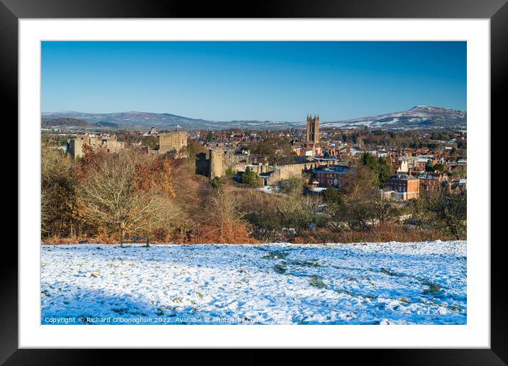 Snowy Ludlow Framed Mounted Print by Richard O'Donoghue