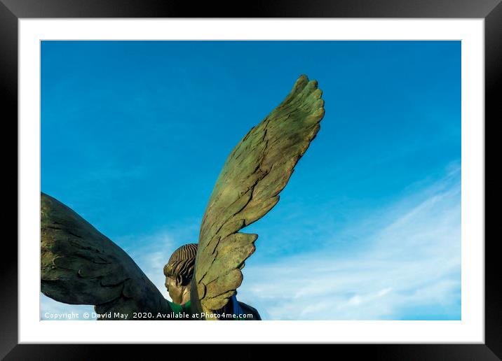 Winged Victory statue from rear. Framed Mounted Print by David May