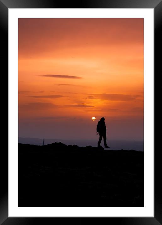 Sunset silhouette Framed Mounted Print by Steven Lennie