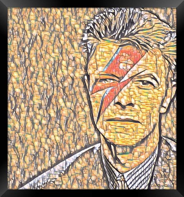 David Bowie Ziggy Stardust Style Artistic Framed Print by Franca Valente