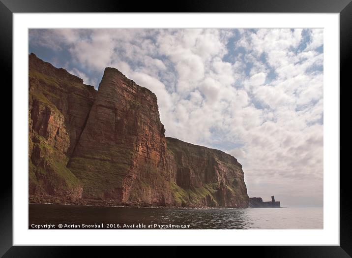 St Johns Head and the Old Man of Hoy Framed Mounted Print by Adrian Snowball