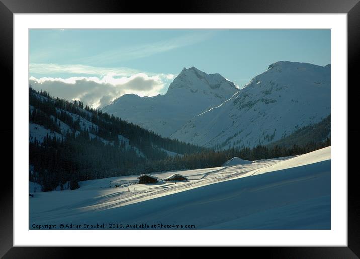 Evening in Zug, Lech am Arlberg Framed Mounted Print by Adrian Snowball