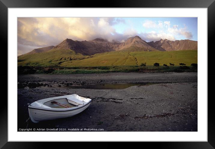 The Cuillin ridge seen from Glen Brittle Framed Mounted Print by Adrian Snowball