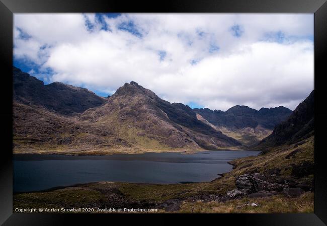 Loch Coruisk and the Dubh slabs Framed Print by Adrian Snowball