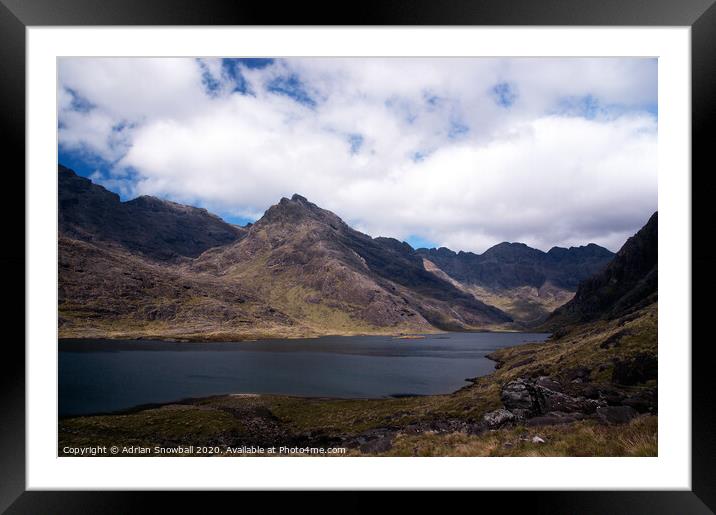 Loch Coruisk and the Dubh slabs Framed Mounted Print by Adrian Snowball